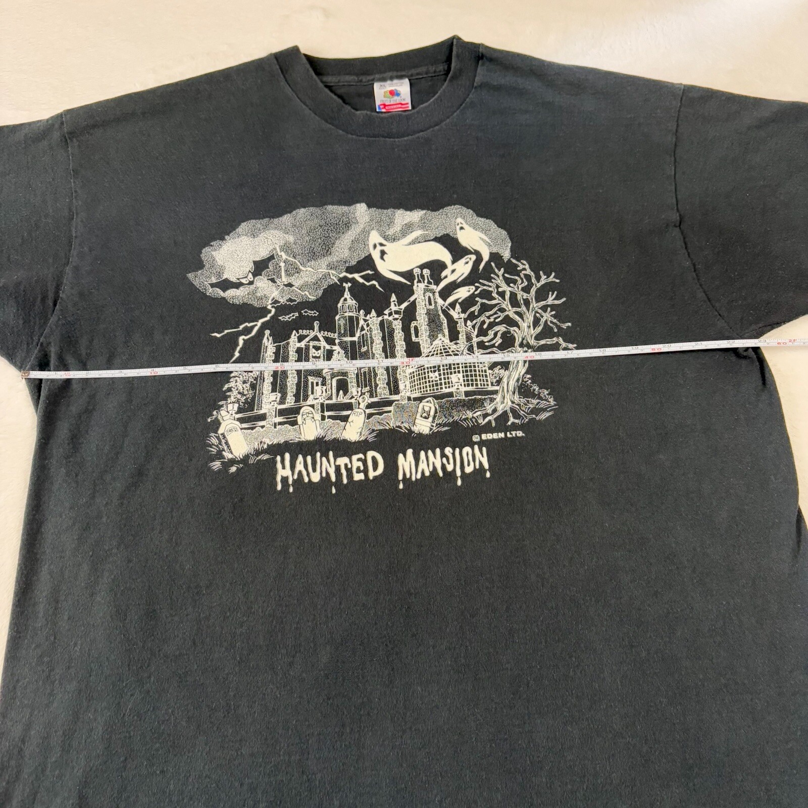 RARE! Vtg 1990s Disney’s Magic Kingdom Haunted Mansion Ghost Bat Eden T-Shirt XL