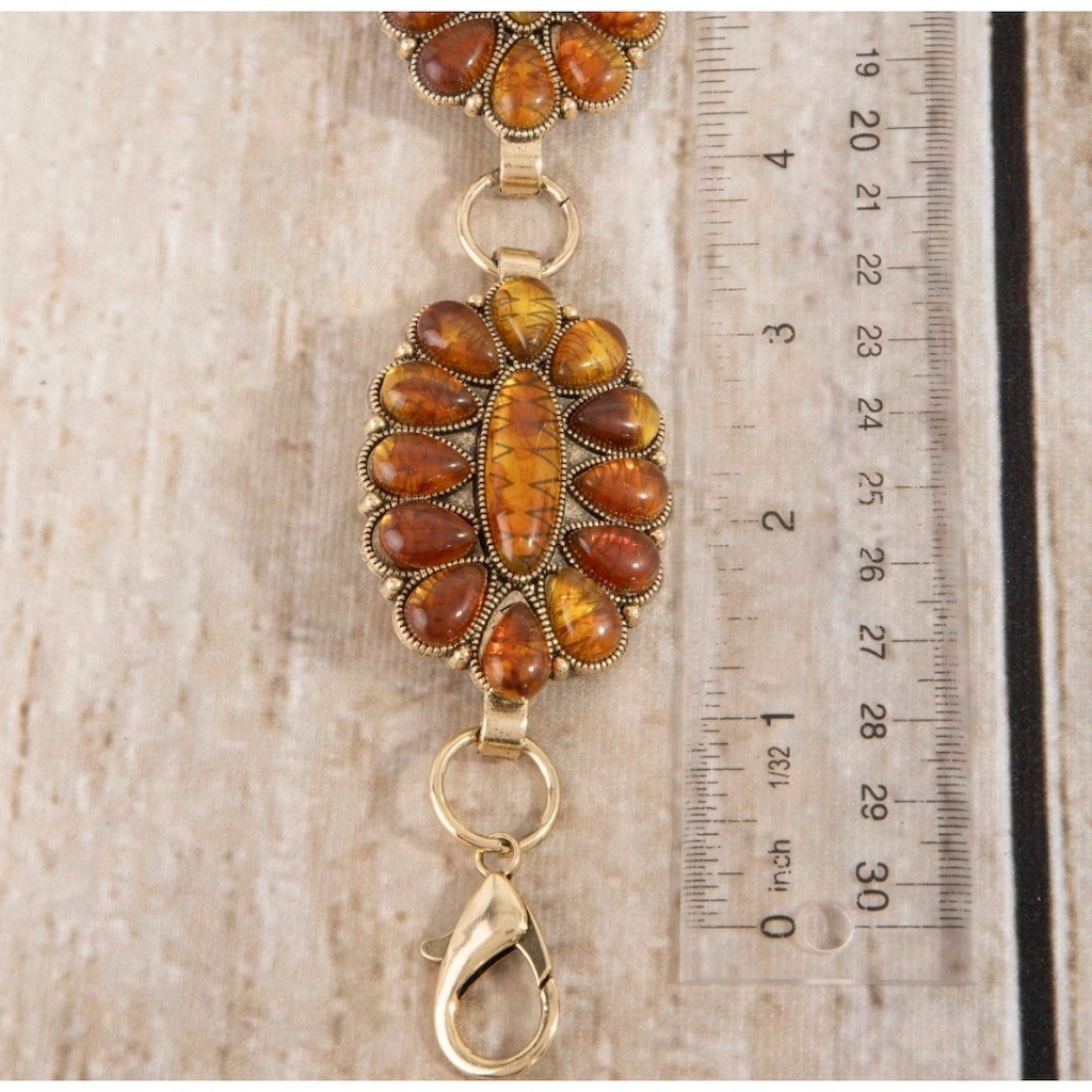 Gold Boho Cowgirl Concho Cabochon Western Chain Belt Rodeo Hippie Festival