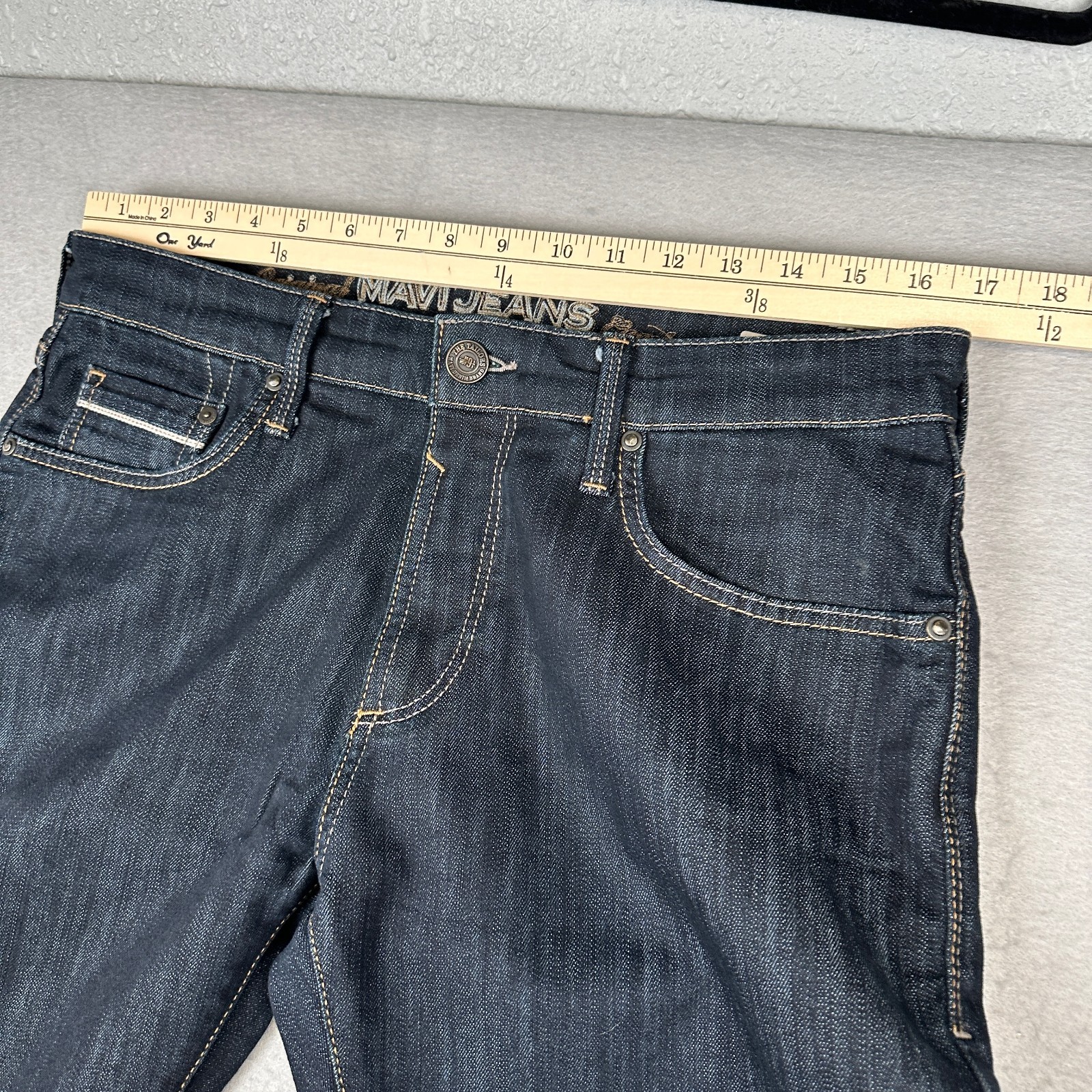 Mavi Jeans Mens 34×32 (Fits 34×31) Blue Jake Slim Straight Leg Indigo Dark Wash