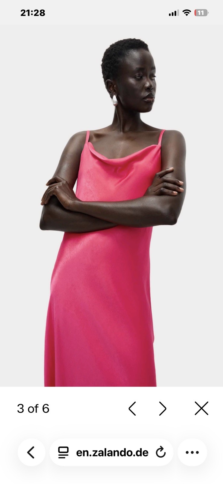 Satin Cowl Neck Midaxi Slip Dress Colour: RASPBERRY