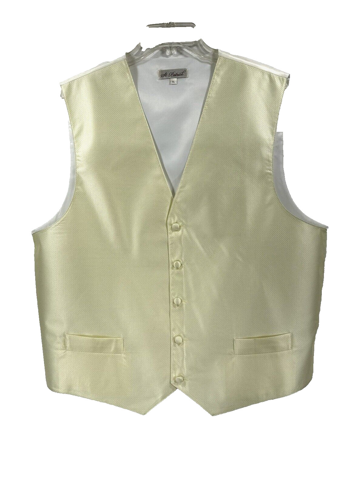 St. Patrick Men’s Yellow Vest 5 Buttons 2 Front Pockets Polyester Sizes XS – XL