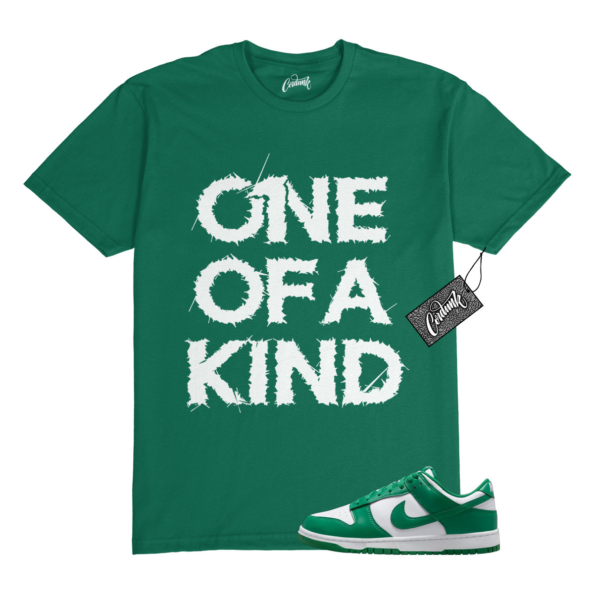 Dunk Malachite Green White Low T Shirt Match 1OAK