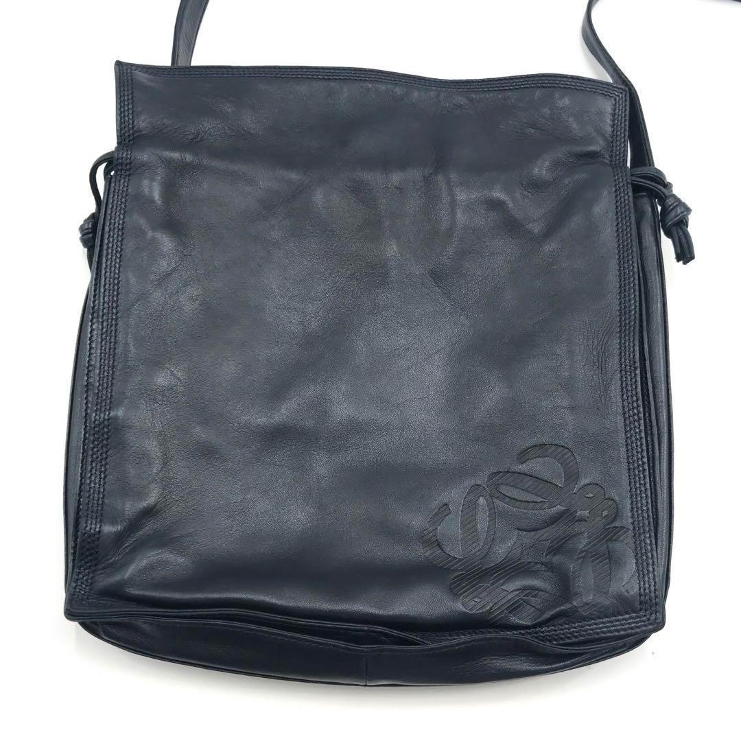 LOEWE Anagram Shoulder Bag Nappa Leather & Metal Hardware Women’s Vintage Navy