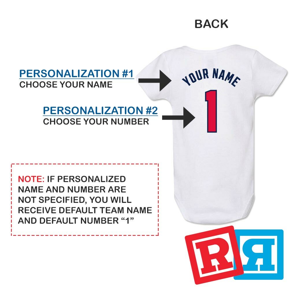 Personalized Atlanta Braves Gerber Baby Onesie® Cotton White Custom Bodysuit
