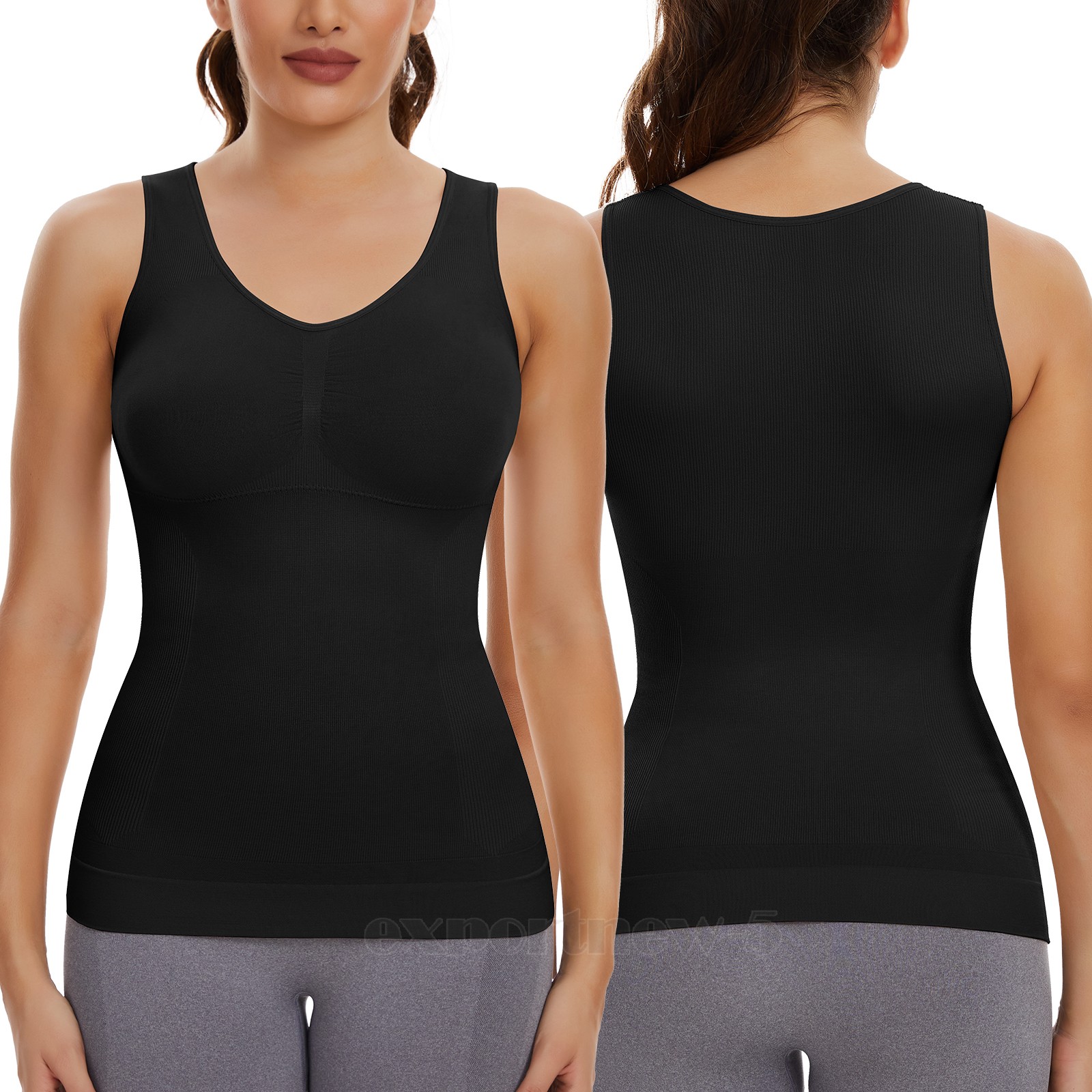 Women’s Cami Shaper Tummy Control Padded Bra Camisole Cami Compression Tank Top