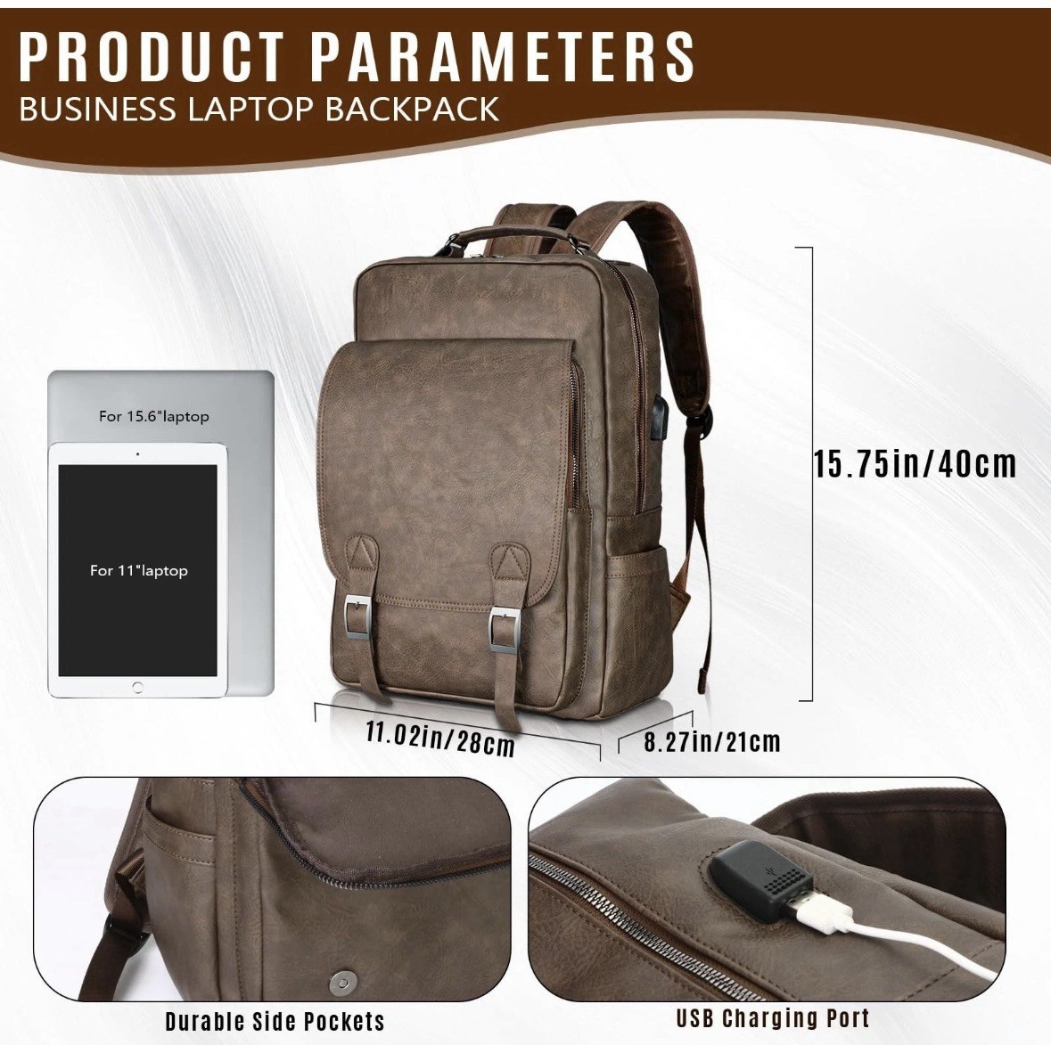 Laptop Backpack for Men Womne 15.6 Inch Waterproof Daily Purse Casual Carry On