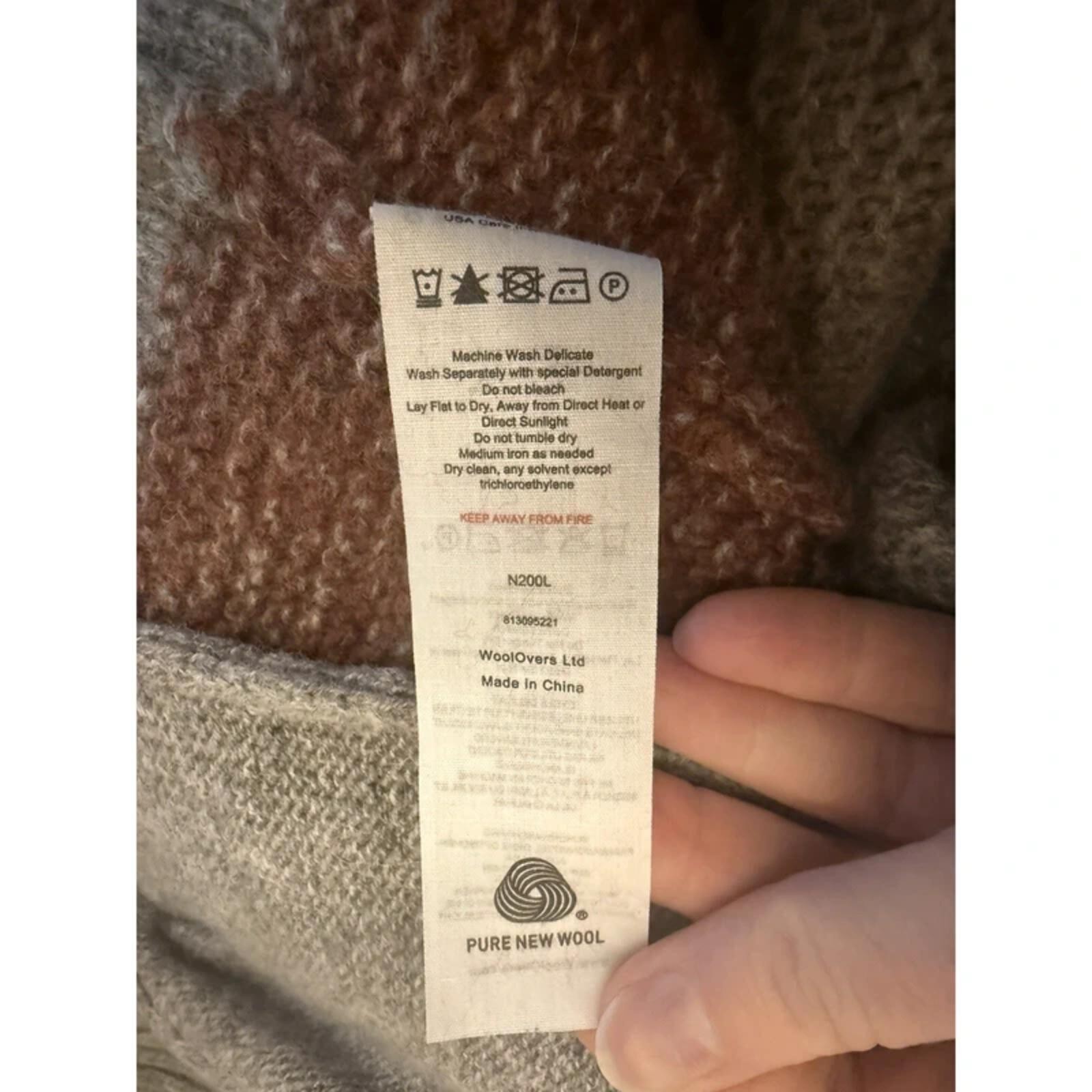 Woolovers 100% Lambswool Cardigan striped Size M