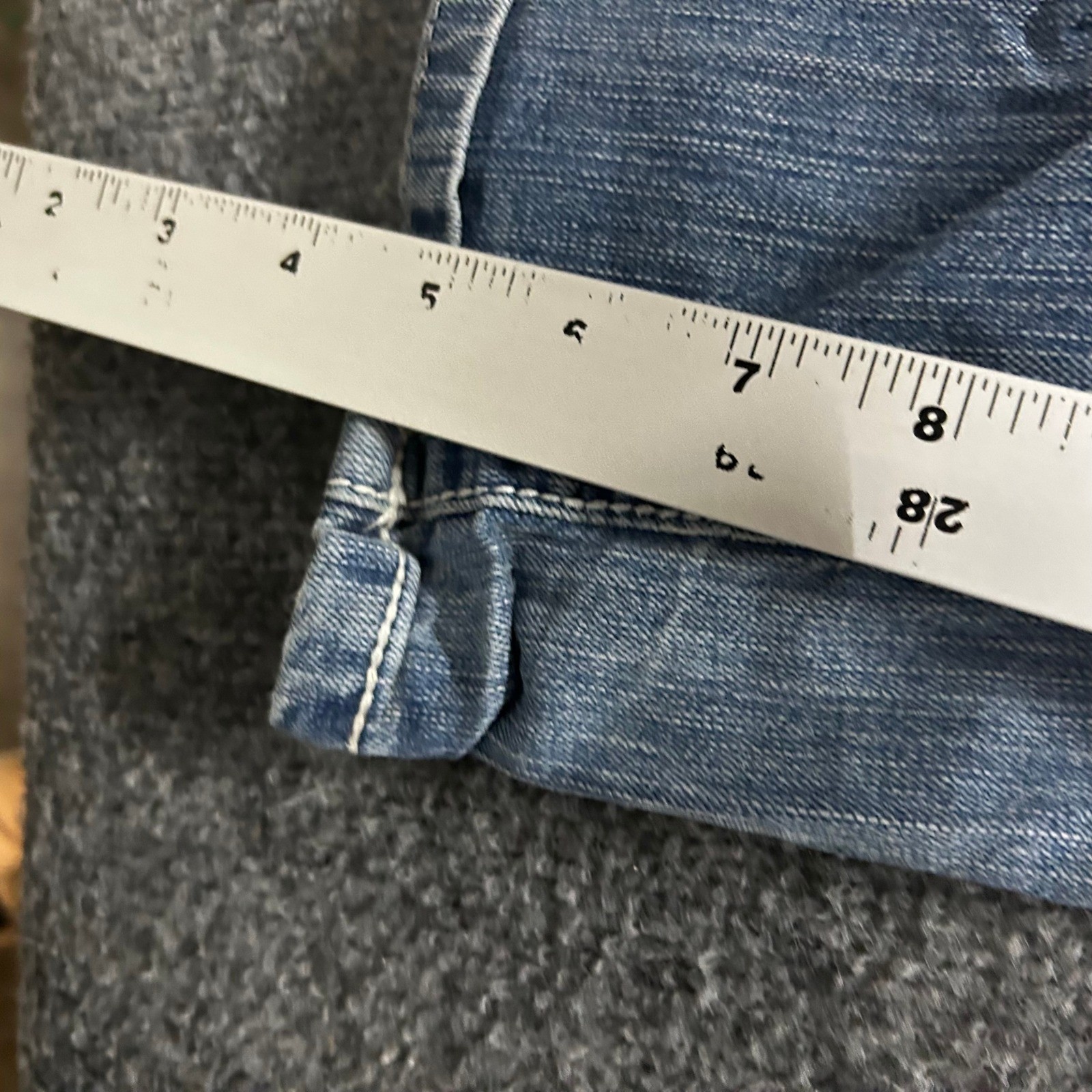 Vanity Jeans Womens 26W/33L Blue Bootcut Low Rise Stretch Thick Stitch Denim