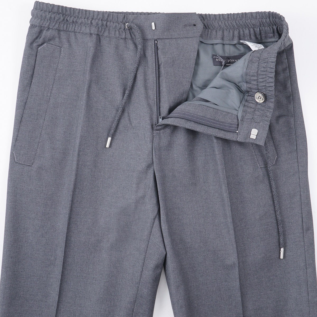 Brett Johnson Gray Extrafine Wool Drawstring Jogger Pants M 33-35 (Eu 50) NWT
