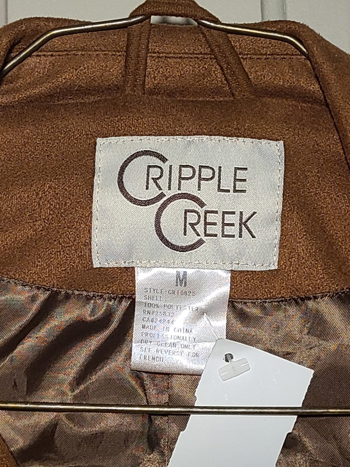 Womens Cripple Creek Genuine Suede Leather Zip Jacket With Fringe Front And Back
