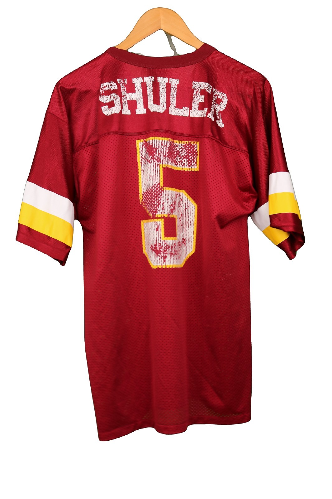Vintage 90s Logo Athletic Shuler 5 Football Jersey Burgundy Made USA Mens M 38in