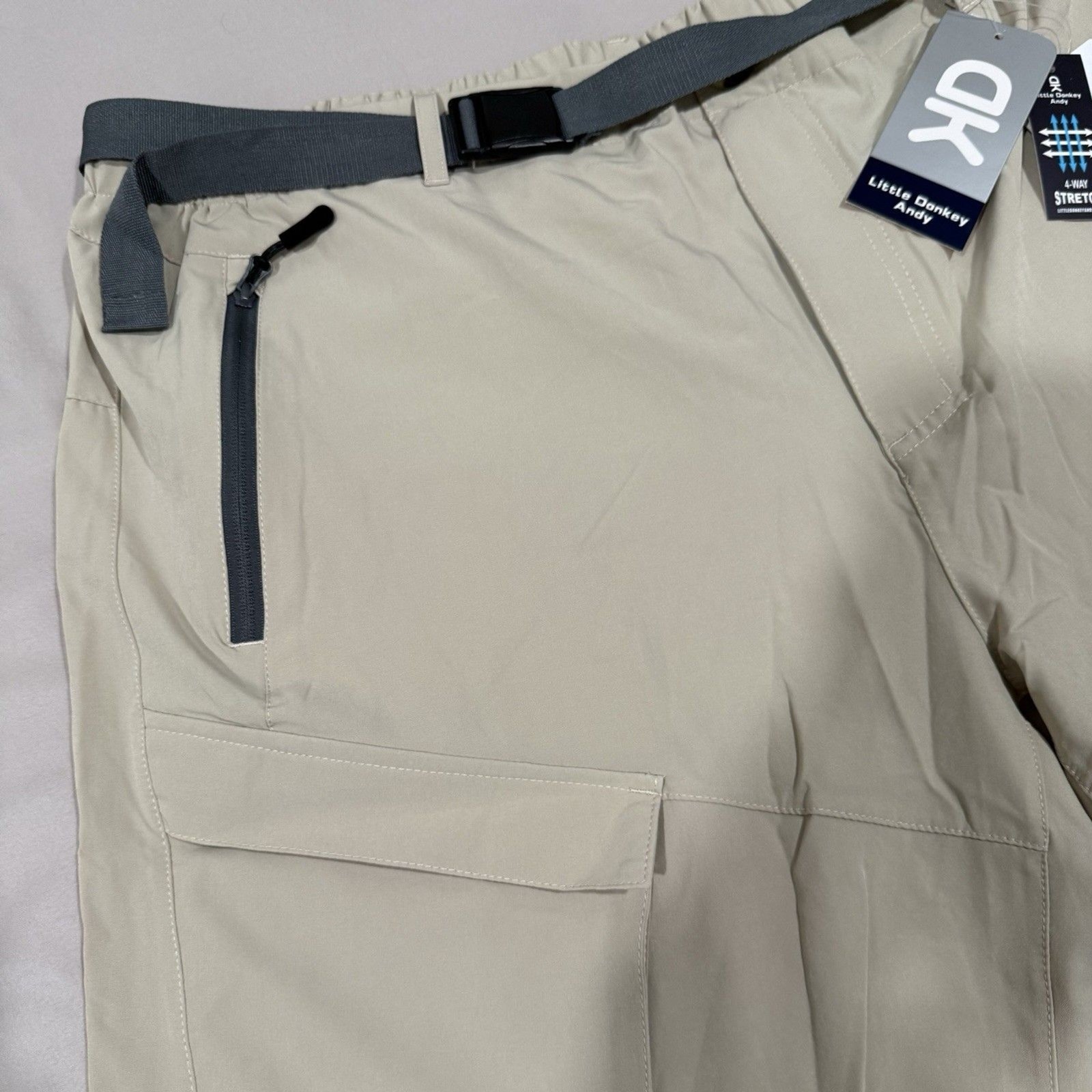 Men’s Stretch Quick Dry UPF 50+ Cargo Shorts In Khaki – XL