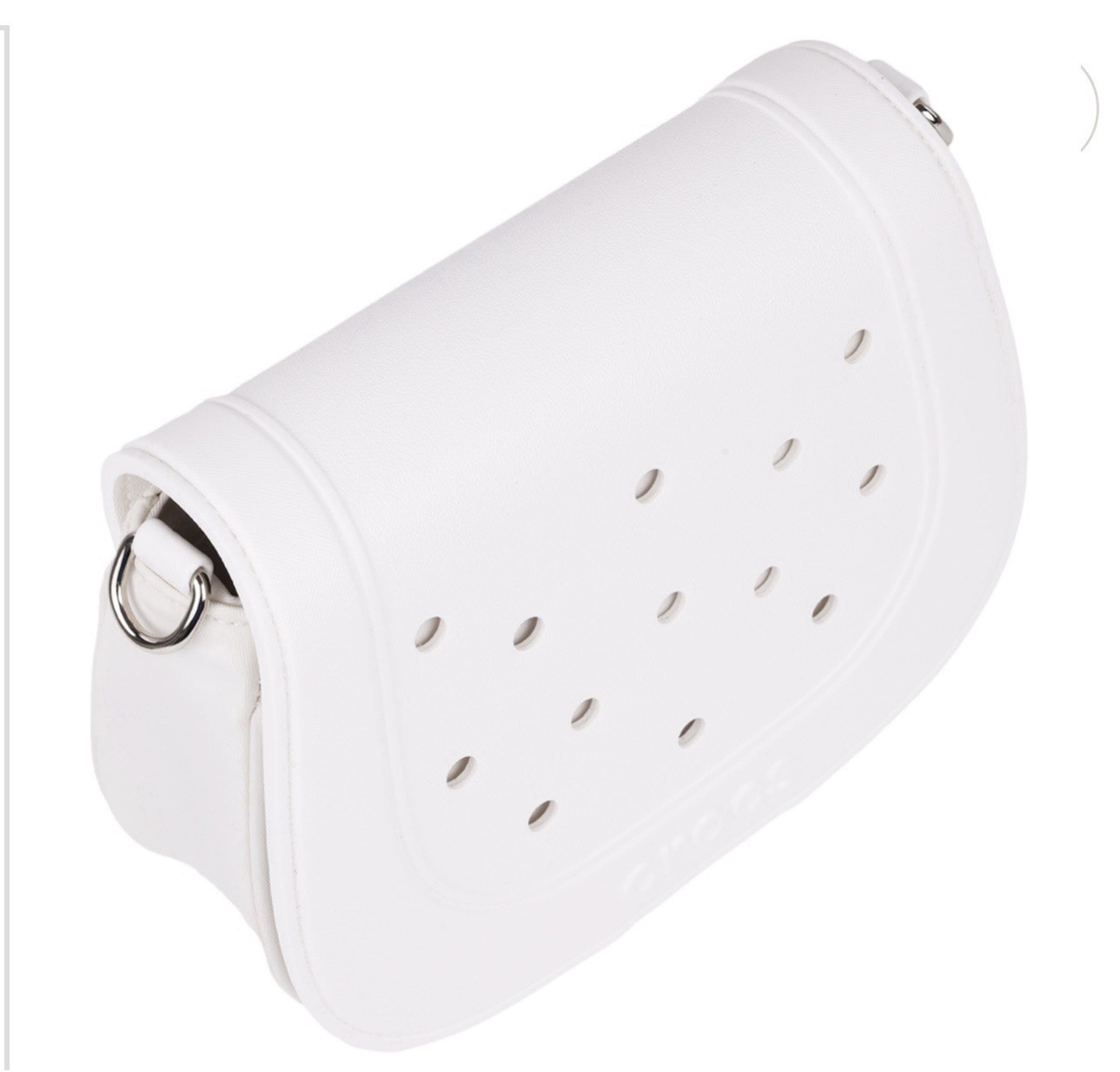 Crocs Classic Saddle Bag Crossbody White Waterproof Jibbitz Holes Purse NEW