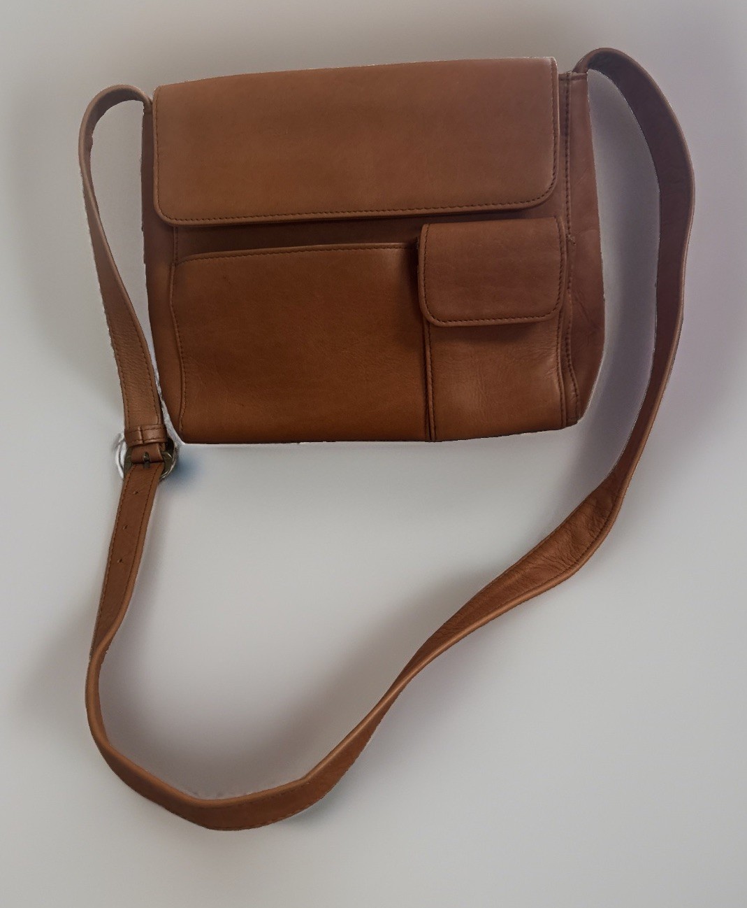 Le Donne Premium Full-Grain Colombian Tan Brown Vaquetta Leather Crossbody Bag