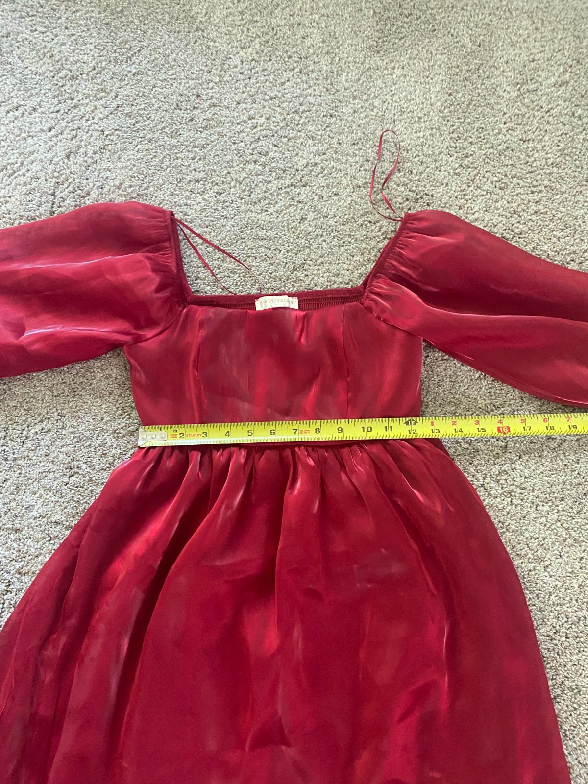 Thirty Thirty LA Women’s Red Shinny Sheer Chiffon Mini Party Dress – Size Small