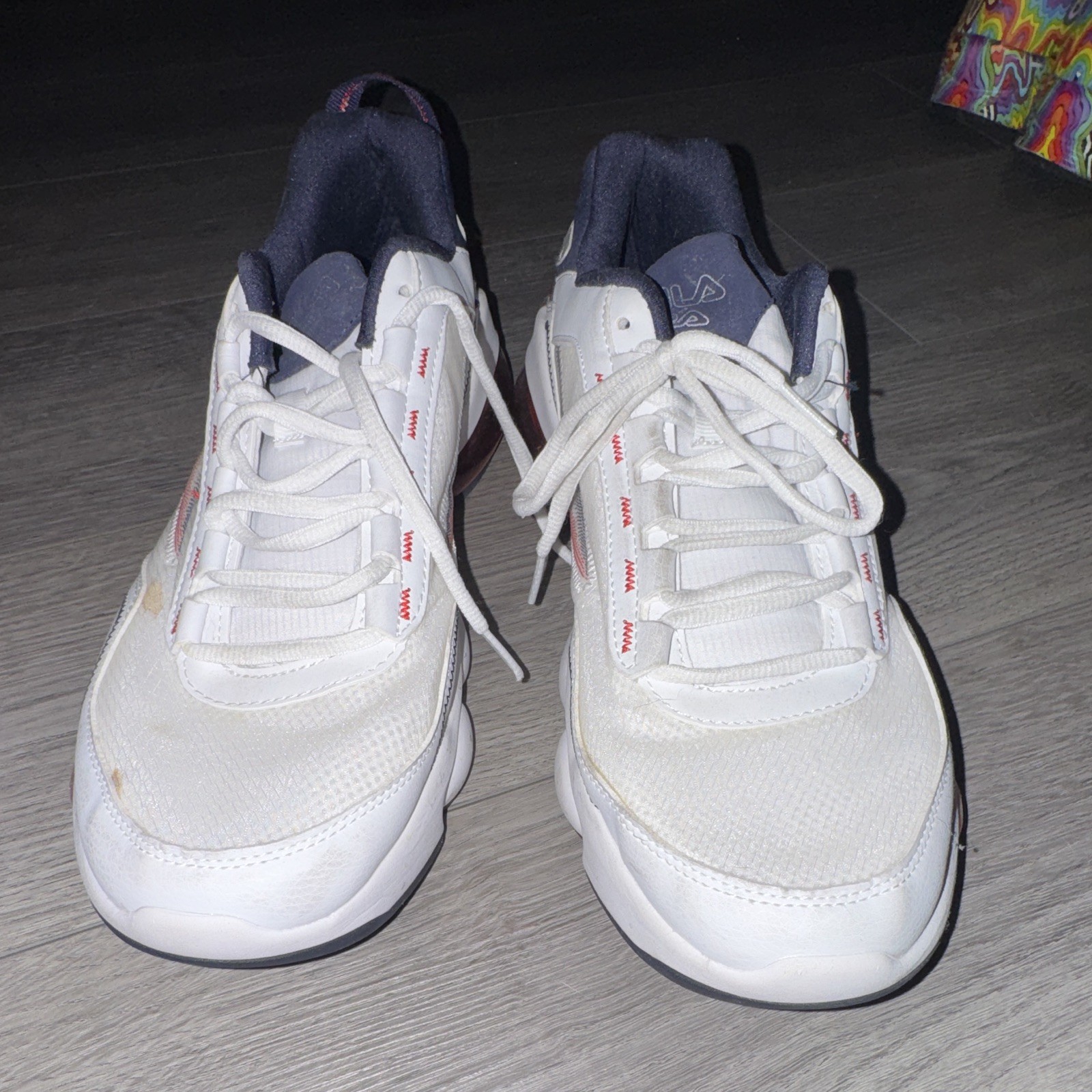 FILA Men’s Low Top Lace-Up Athletic Sneakers White/Navy/Red Solid 1RM02063-125