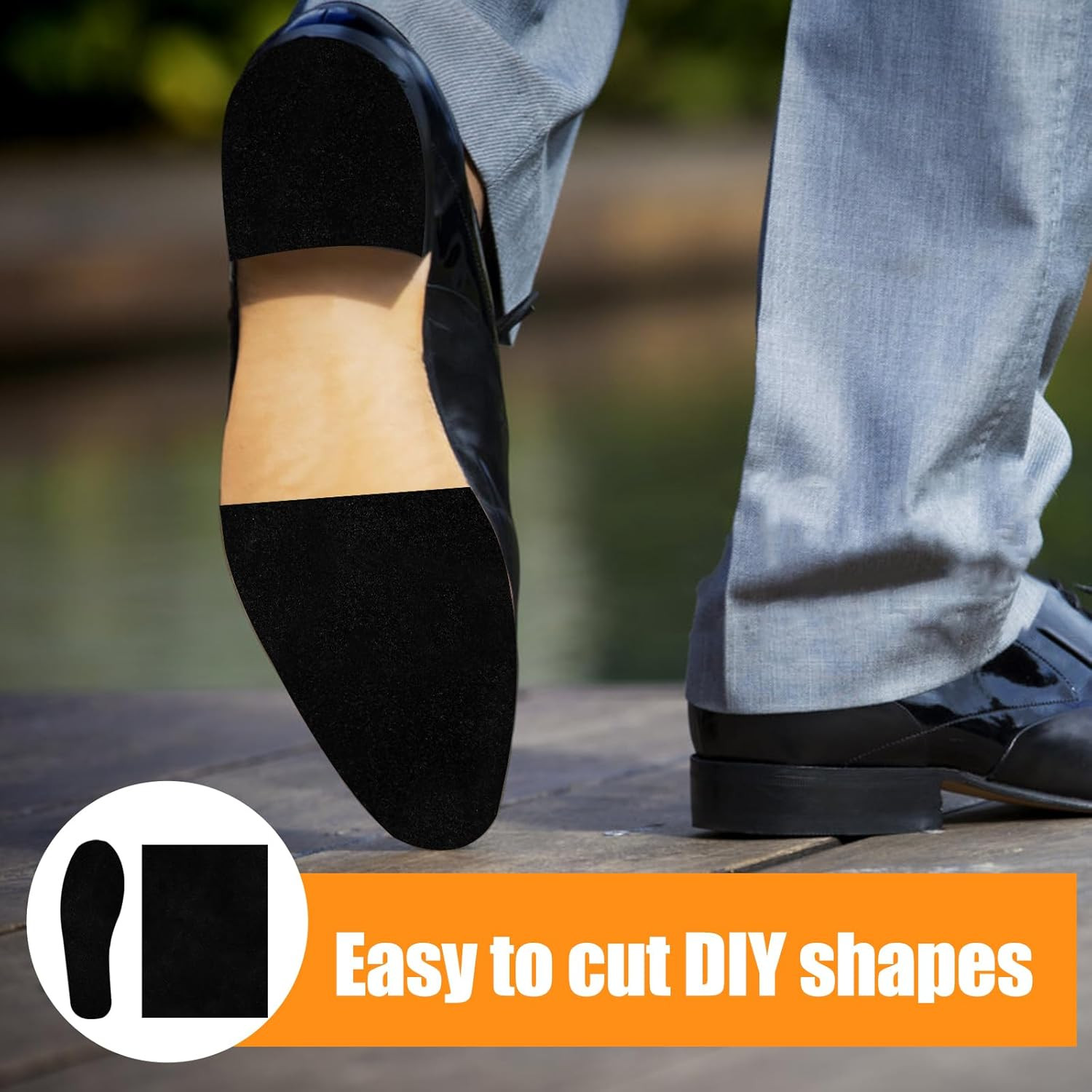 10 Pcs Stick-On Faux Suede Soles for Dance Shoes, 11.8”X8.3” Black Suede Sheets，