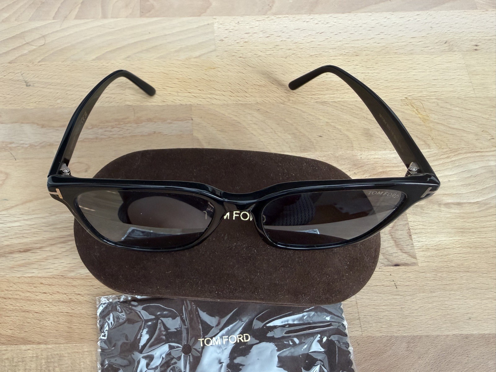 Tom Ford TF1136-K 01B Sunglasses Authentic Black Frame Gray Lens 56mm
