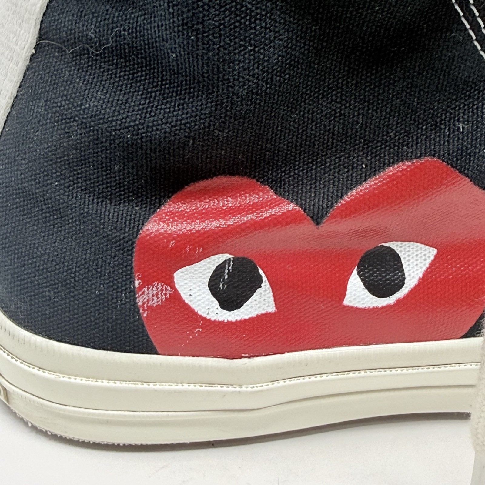 Converse x Comme des Garcons Play Chuck 70 Hi Mens 10 Black Grunge Skate Shoe