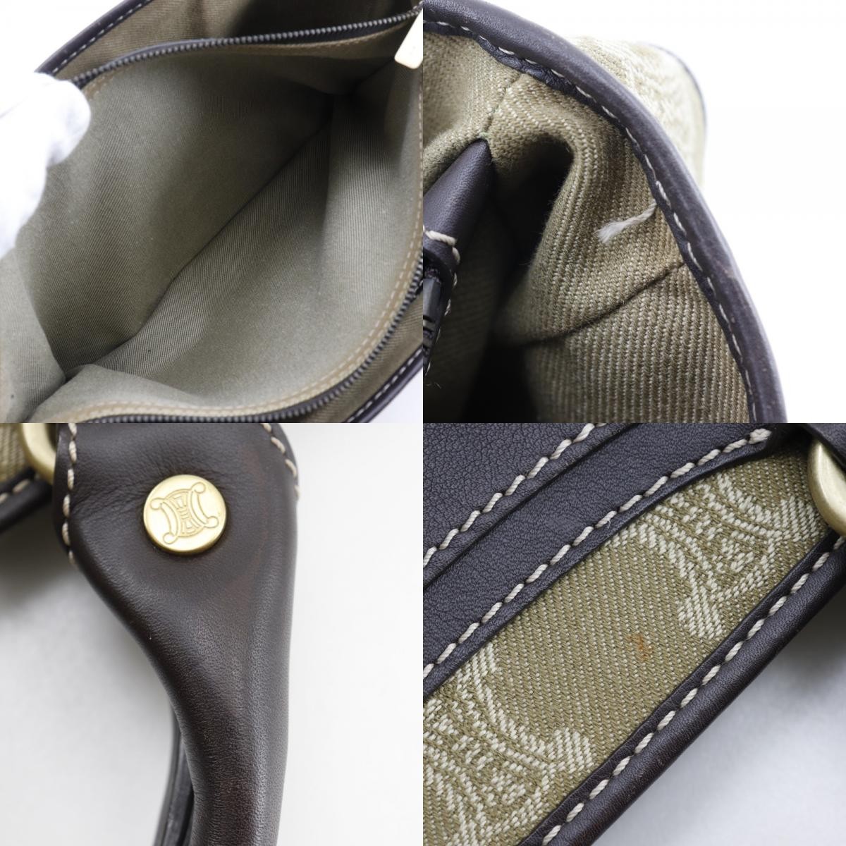 CELINE Boogie bag Handbag Macadam khaki canvas Women