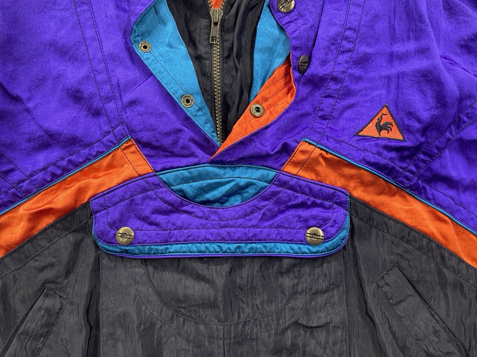 Vintage Le Coq Sportif Colorblock Windbreaker Jacket Mens M Purple 90s RN73349