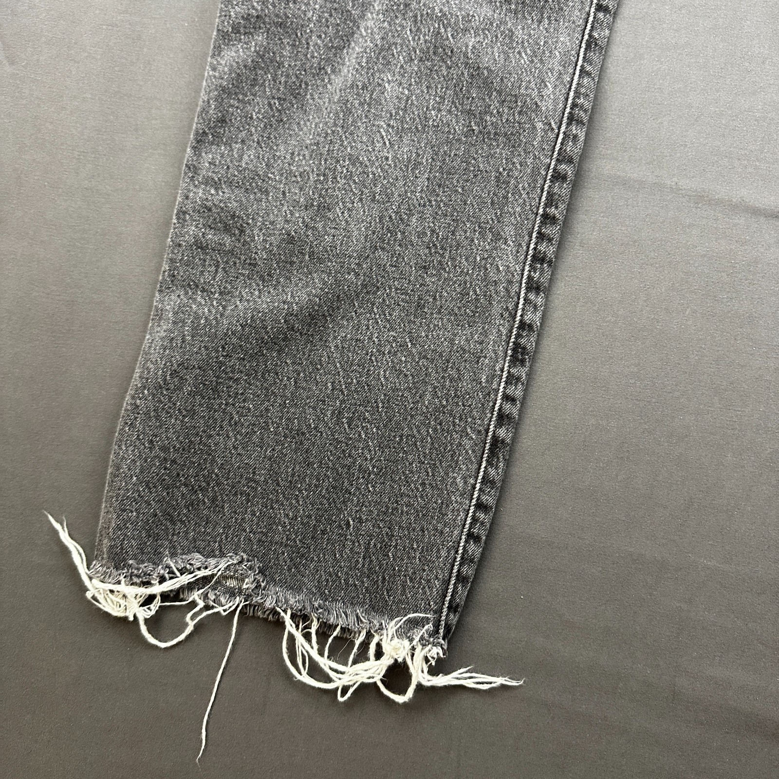 Levis Ribcage Ankle Jeans Womens 26 Gray Denim Cotton Straight Leg Frayed Hem