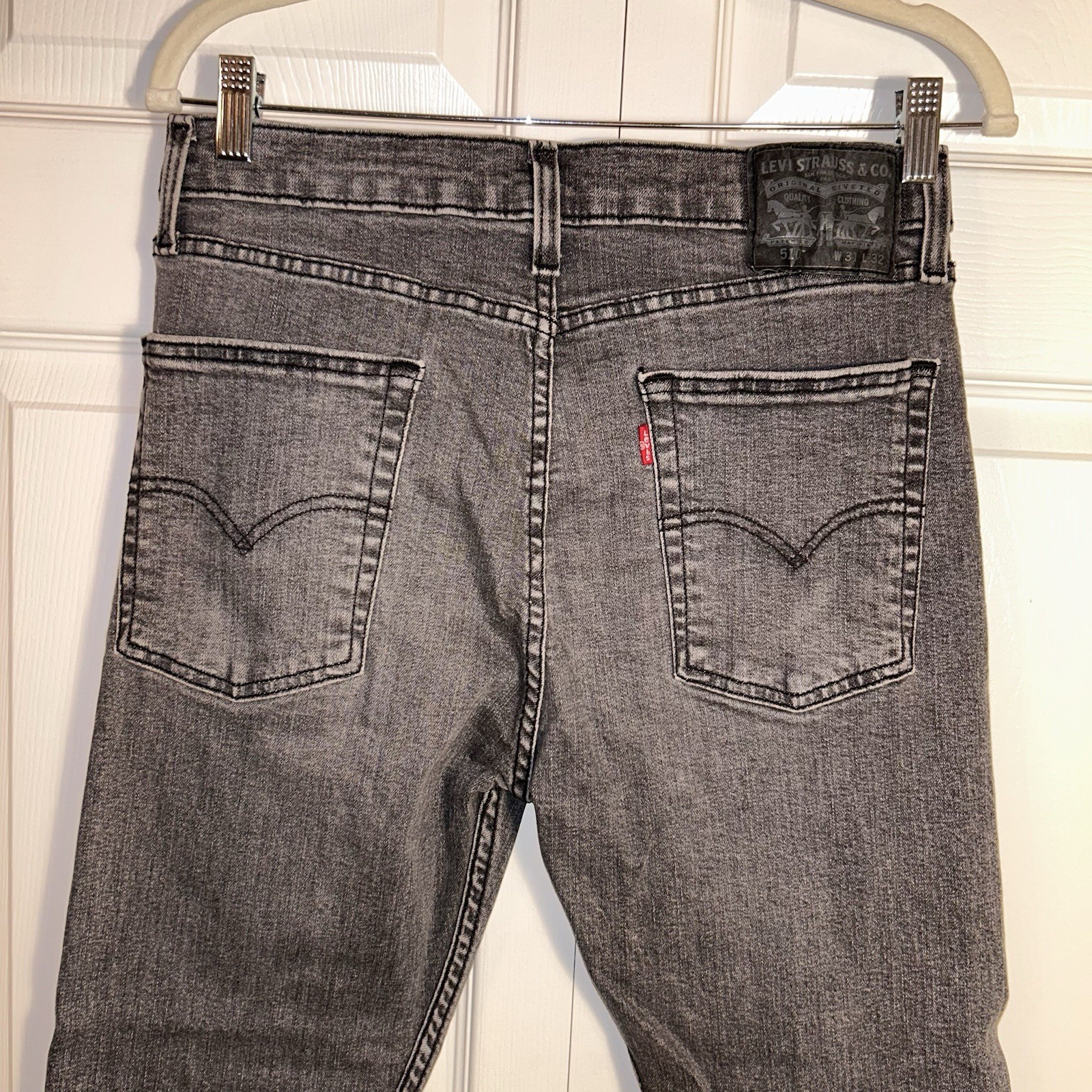 Levi’s Premium Men’s 510 Slim Straight Fit Black Grey Wash Denim Jeans