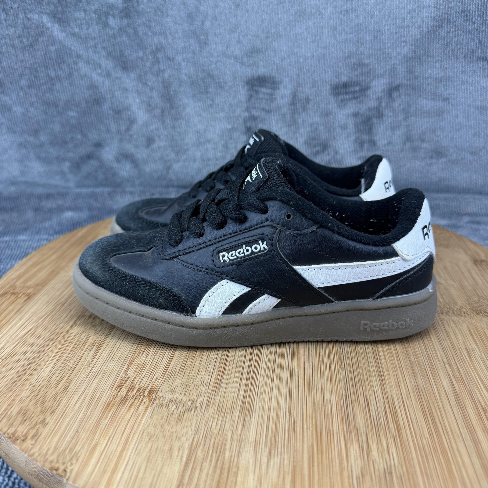 Reebok Shoes Boys Size 11K Black White Low Top Casual Sneakers 30252YBT