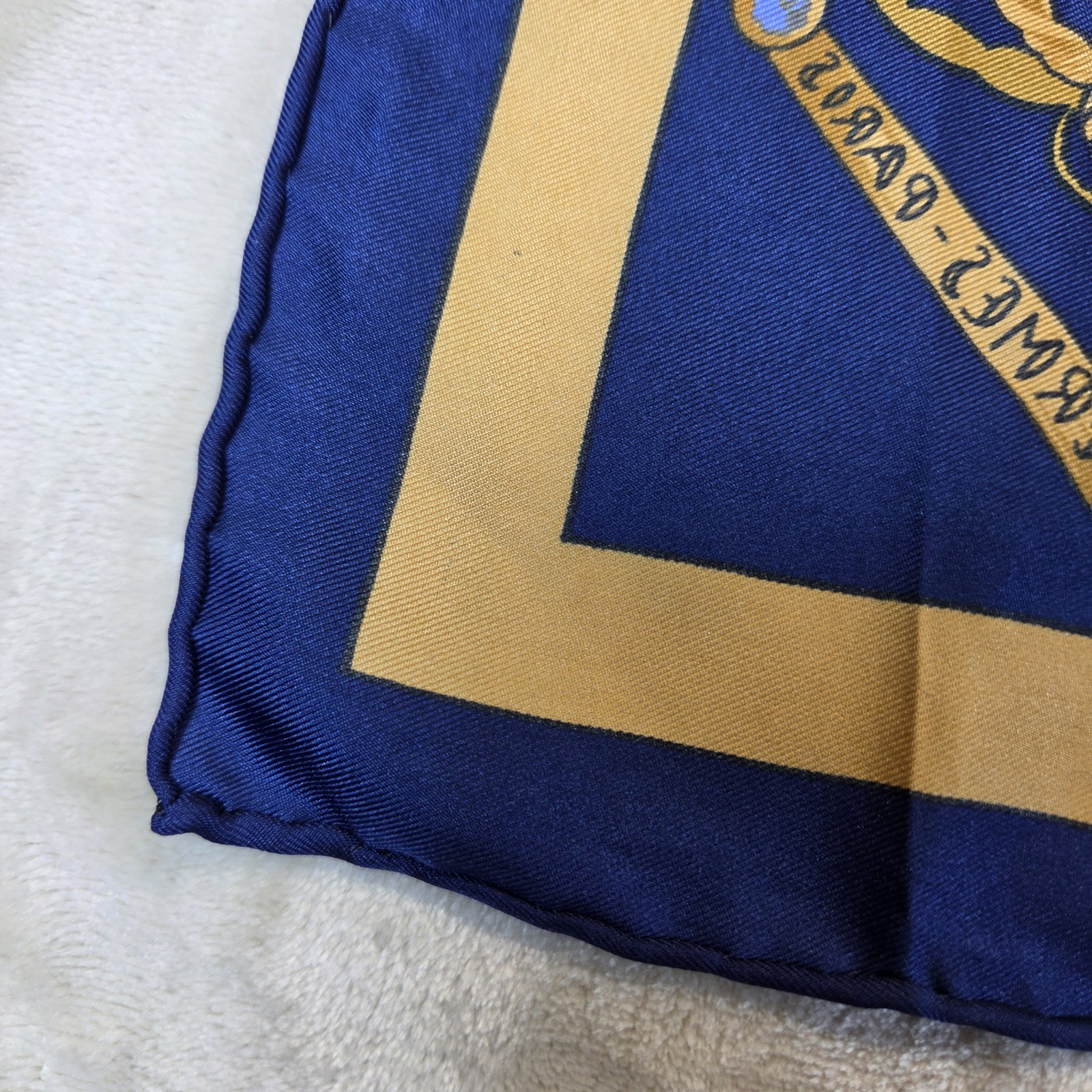 RARE HERMES Silk Scarf are 90 Brise De Charme Blue Vintage Luxury
