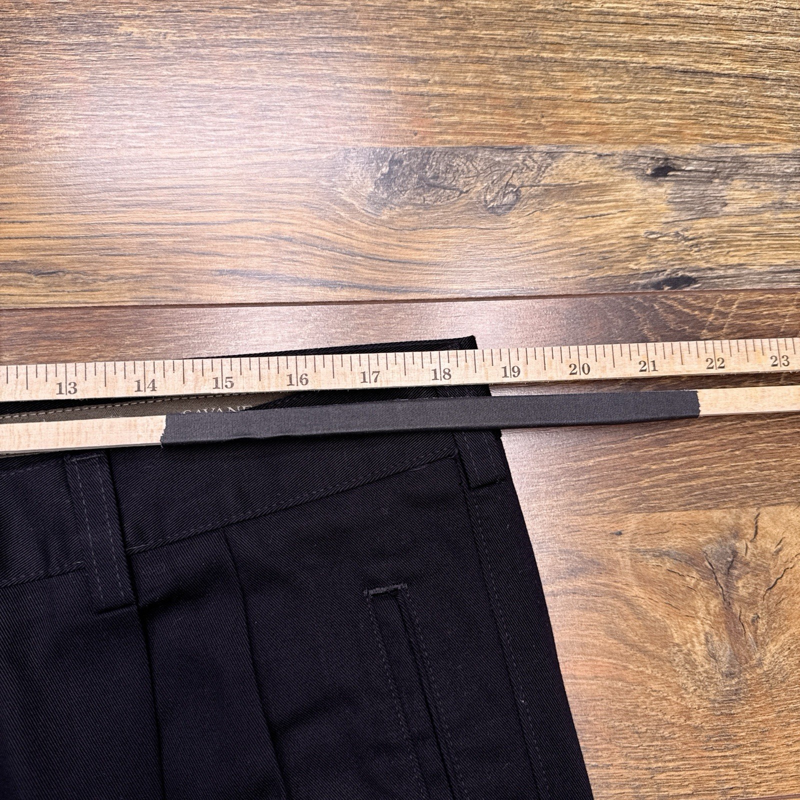 Savane Wrinkle Free Pants Mens 38×34 Black Permanent Crease Deep Dye New