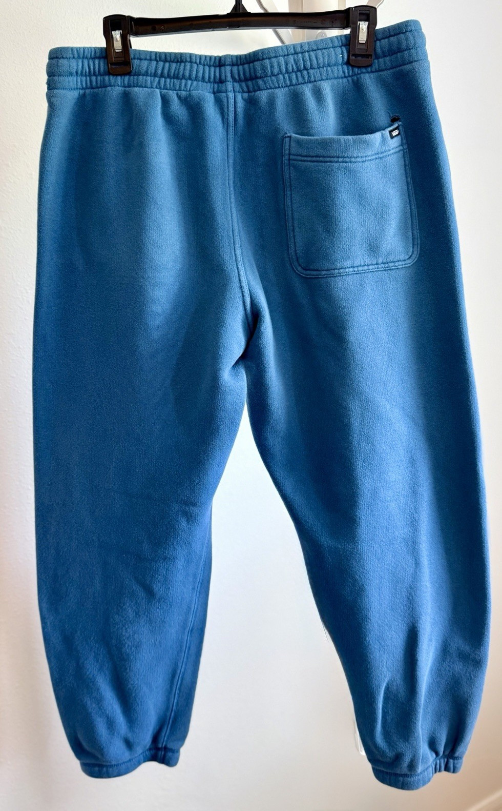 Vans Blue Fleece Jogger Pants L Regular Relaxed Fit Drawstring Pockets