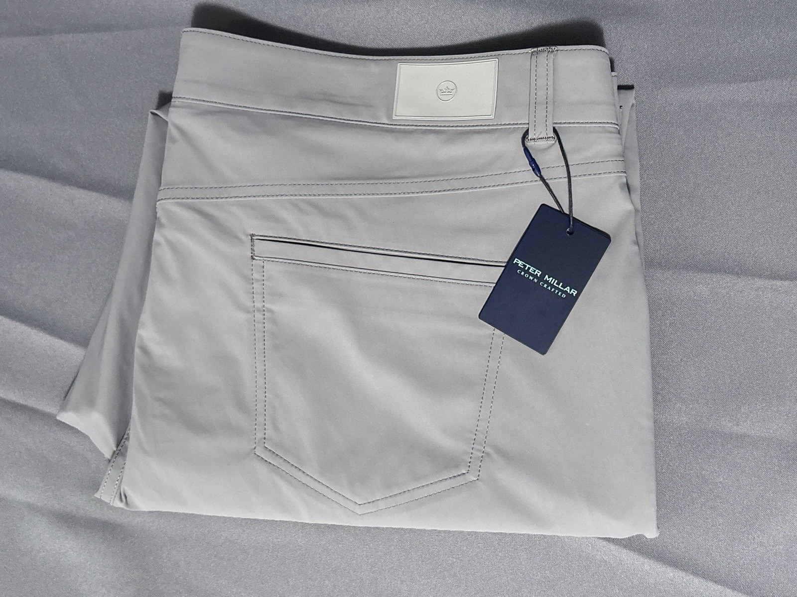 Peter Millar Pants Size 42×30 Tailored Fit Golf Gray Crown Crafted $185 NWT