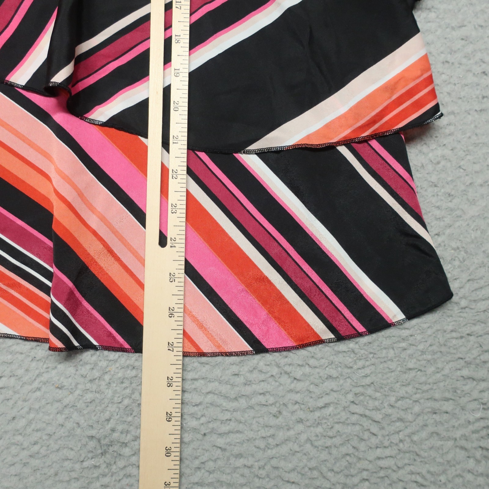 Worthington Blouse Top Womens XL Multicolor Striped Sleeveless Ruffle Tiered