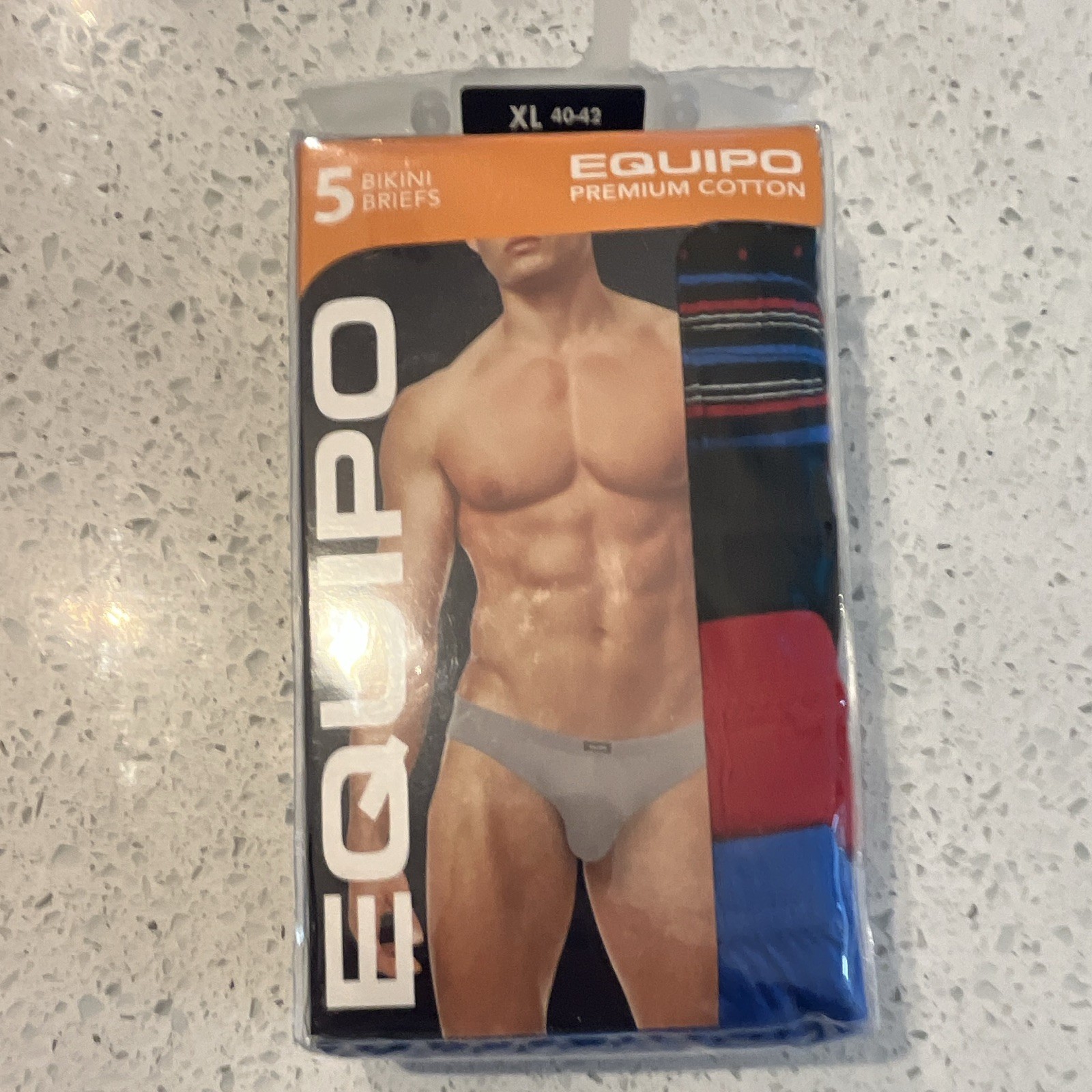 EQUIPO Premium Cotton Bikini Brief Underwear 5-Pack Multicolor Men’s XL 40-42
