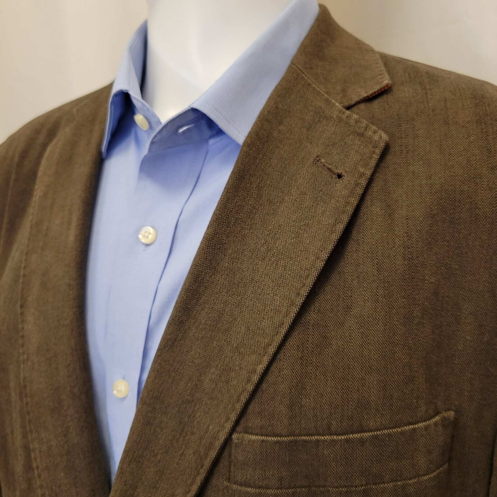 Kroon jacket mens 44R brown 97 cotton twill soft tailored double vent sport coat