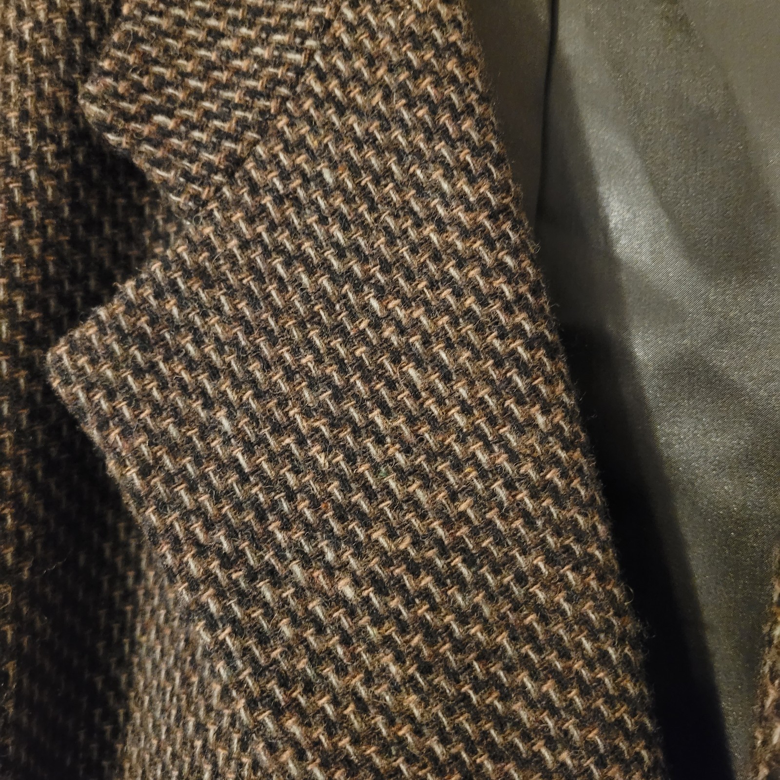 Yorkshire & Hill 46L Brown Tweed Wool Sport Coat Herringbone