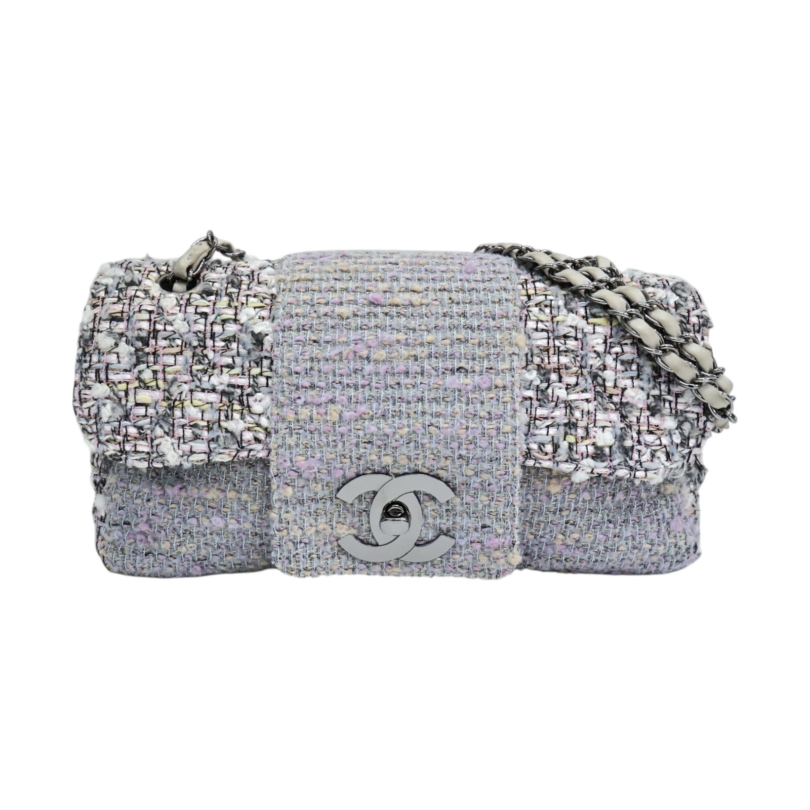 CHANEL Coco Mark 25 Chain Shoulder Bag Tweed Purple (No Card)