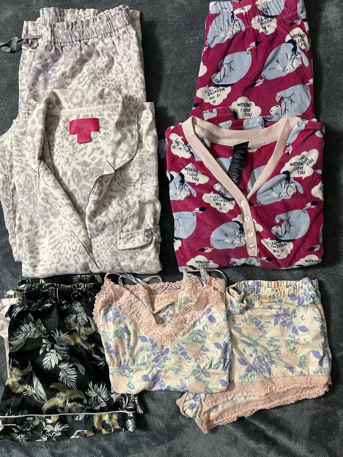 7-Piece Sleepwear Lot Womens Size Small Pajama Set Pants Shorts Top