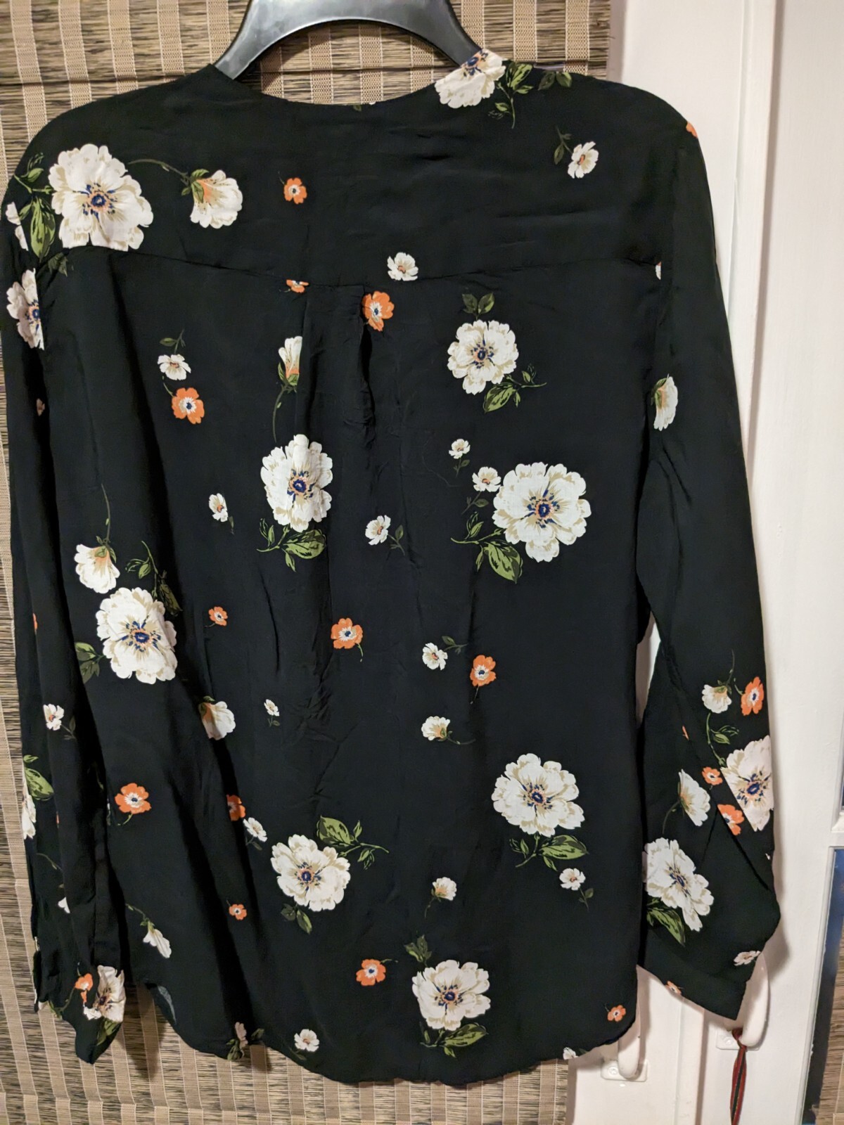 Brina & em Feminine Boho Cottage Core Floral Shirt Tab Sleeves Size L