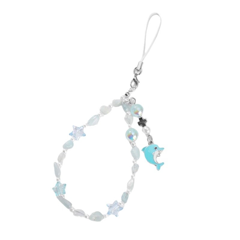 Artistic Marine Themed Natural Stone Keychain For Practical Daily Accessories