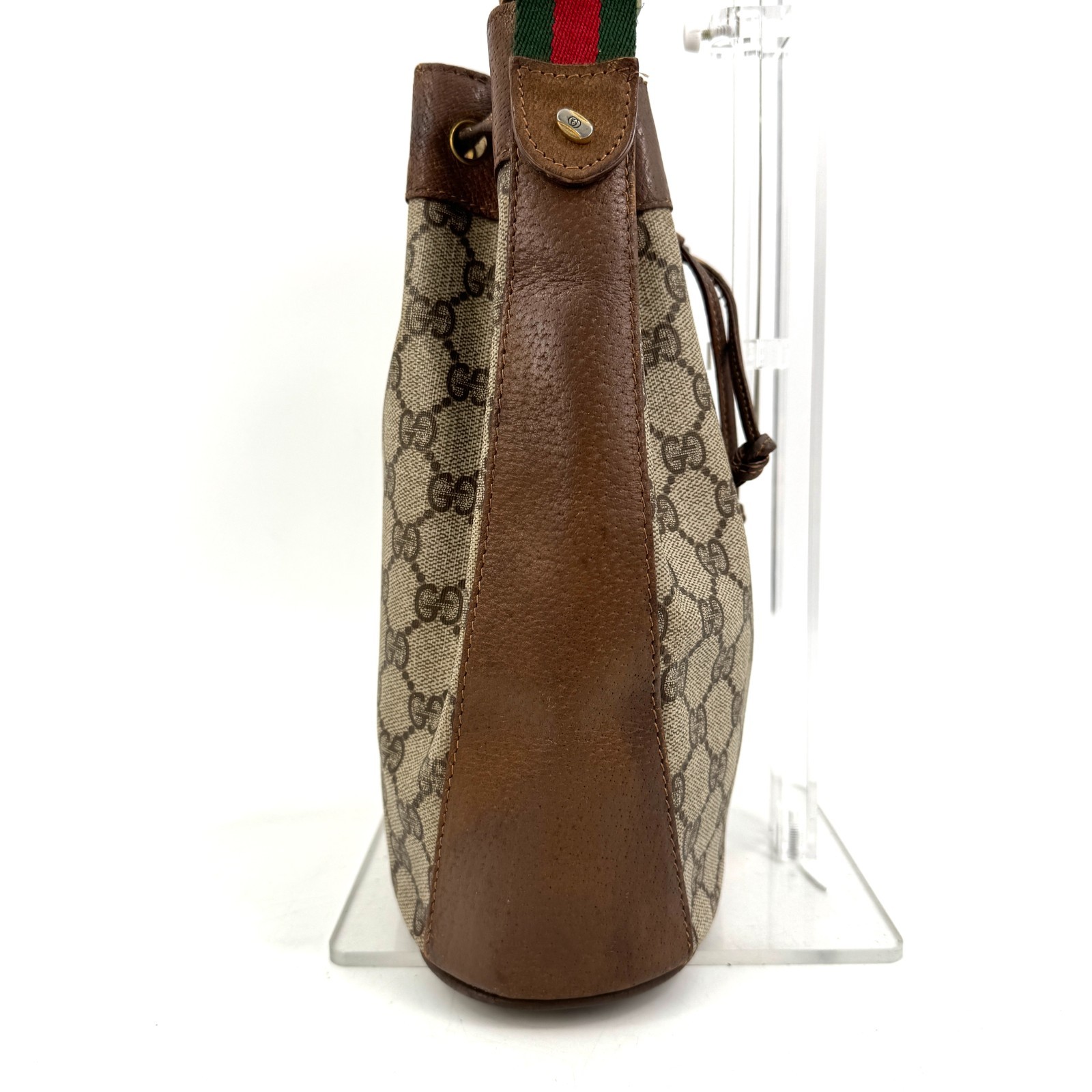 Vintage GUCCI Sherry Shoulder Bag Drawstring GG
