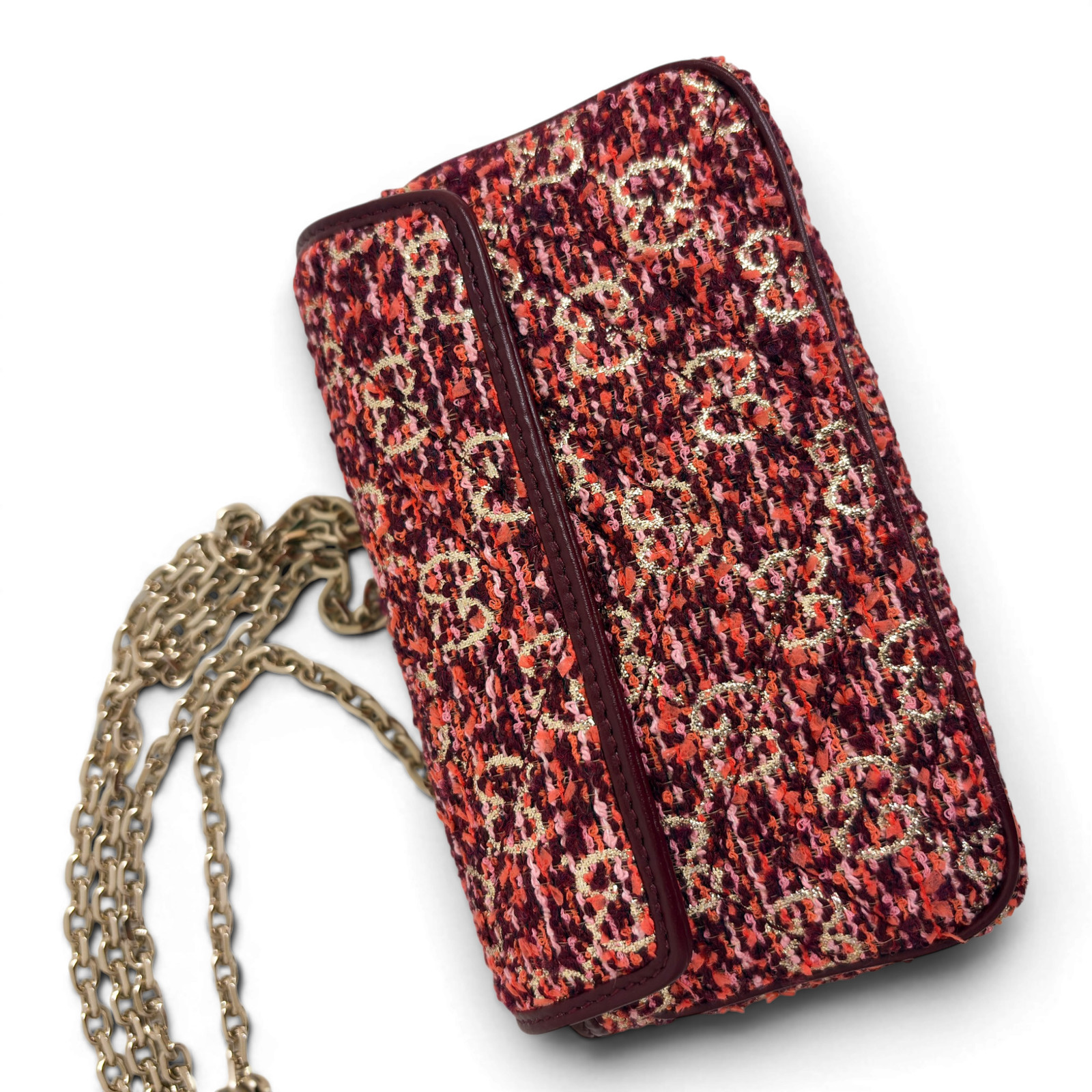 GUCCI GG Marmont Mini tweed Shoulder Bag Multicolor