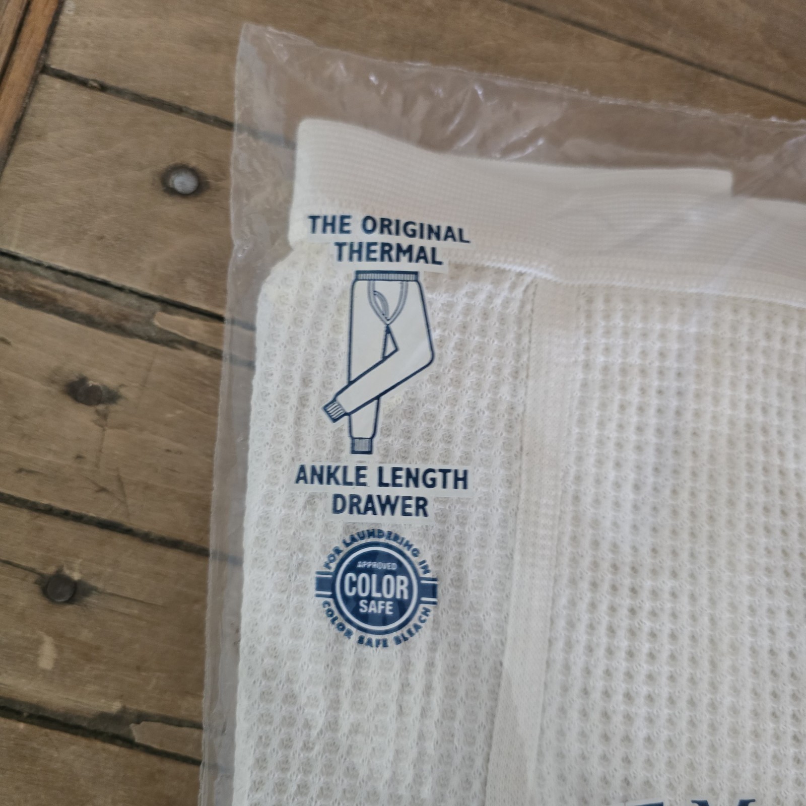 J.E. Morgan Long Johns Thermal Pants Mens Size XL 42-44 White Waffle Knit