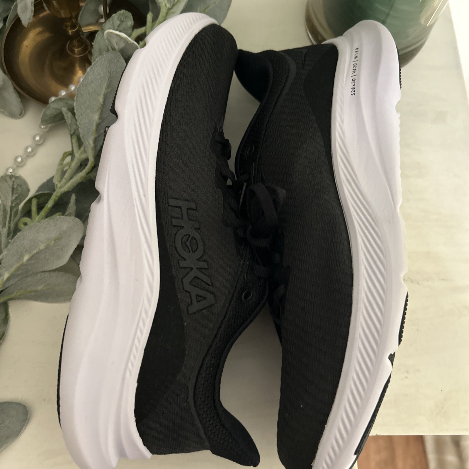 Hoka One One HOKA Solimar Black White Women’s Size 9.5 D WIDE NIB