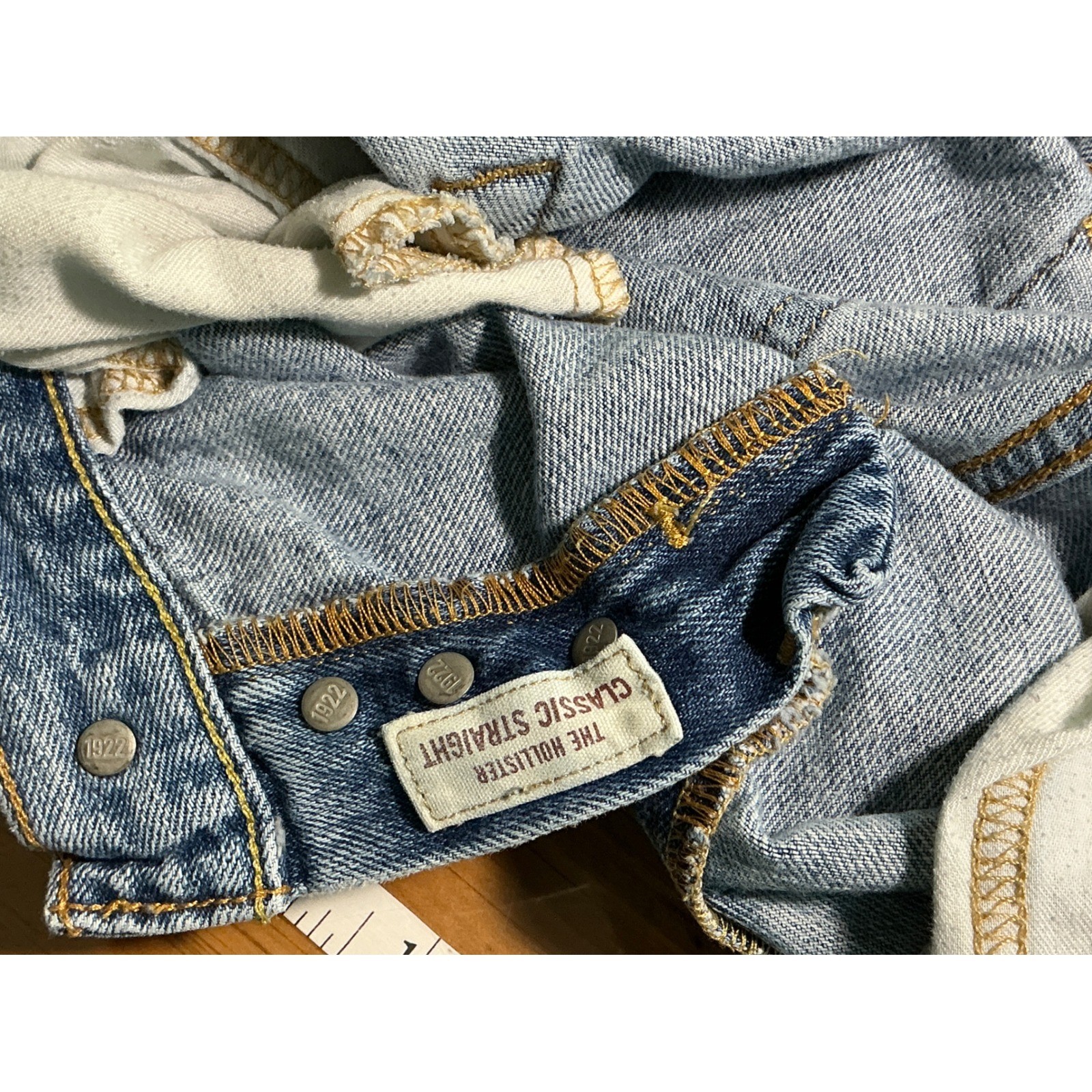 Hollister Blue Denim Jeans Button Fly Mens 29×32