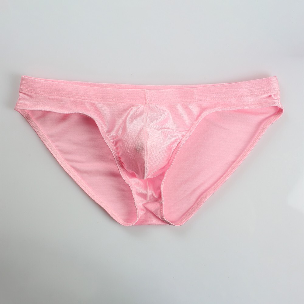 Men’s Sexy Nylon Briefs Cool Ice Silk Low-rise Underwear Bikini Pouch Panties