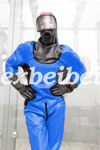 New Latex Catsuit Full Body 100% Rubber Hood Men 0.4mm Cosplay 2019 Size S-XXL