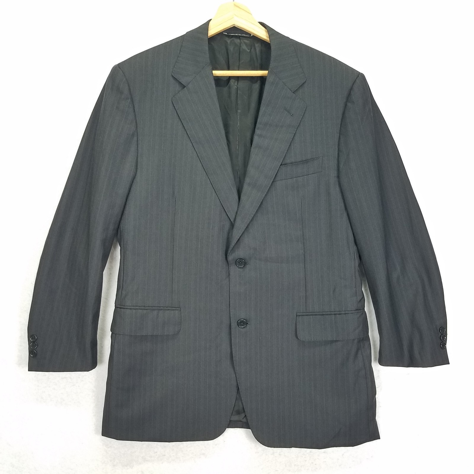 Canali Proposta Mens US 40R EU 50R Gray Pinstripe Wool Suit Jacket Italy Vtg