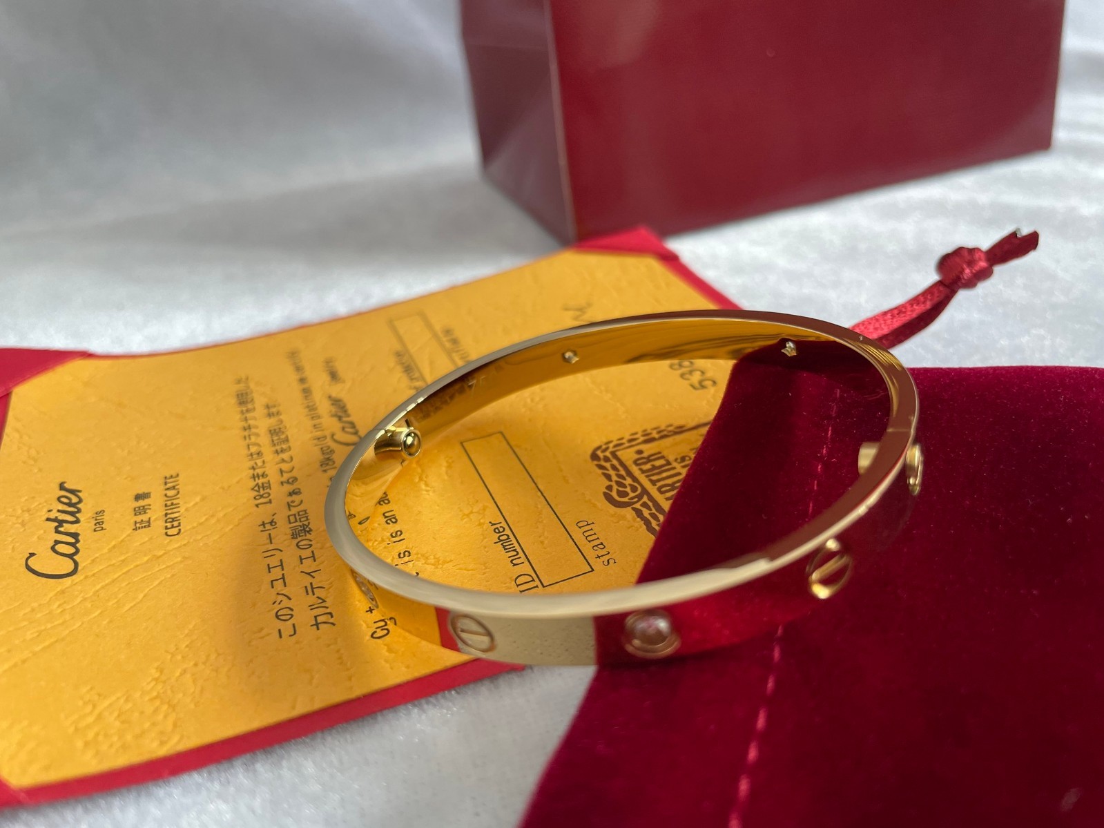 Cartier Big C Diamond Cut Frameless BLACK Lens Gold Frame & Certification Papers