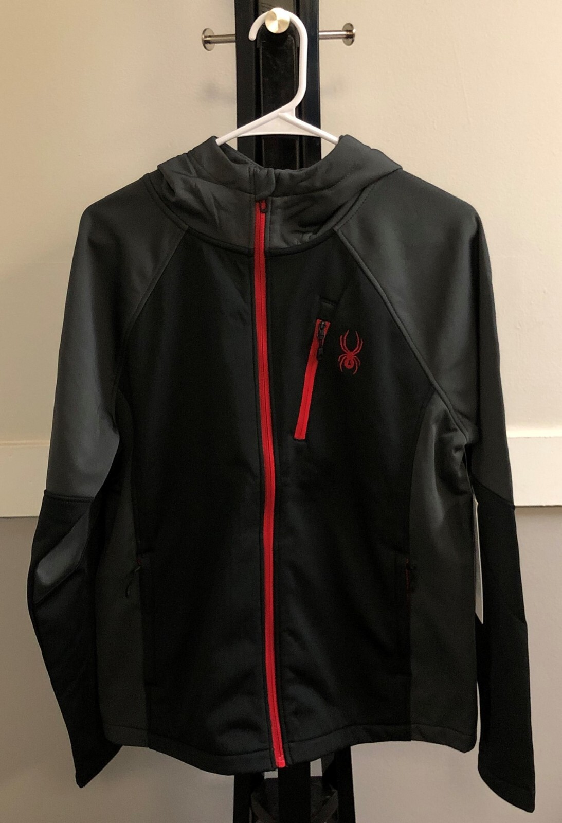Spyder Men’s Mendoza Full Zip Softshell Jacket Black-Size XL